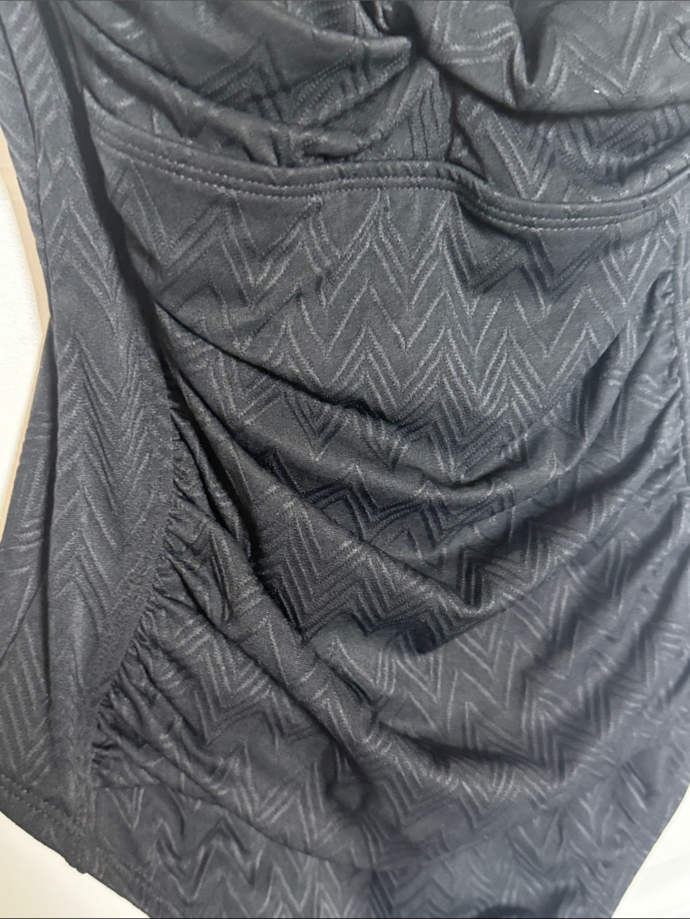 NWT Swim Solutions Black Ruched V-Neck One-Piece Sz 8 - Picture 4 of 9